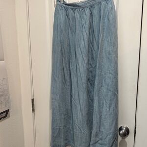 Light Blue Denim Maxi Skirt aerie